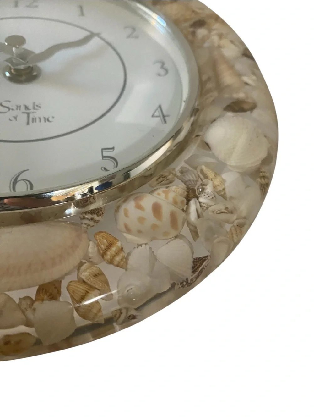Vintage Sands Of Time Resin Seashells Wall Clock Coastal Beach House Decor